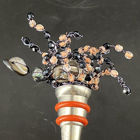 Beaded Glass Wine Bottle Stoppers with Tiny Wire Abstract Glass Beads Multicolor - Picture 7 of 11